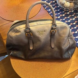 Prada Glacé Zippers Satchel